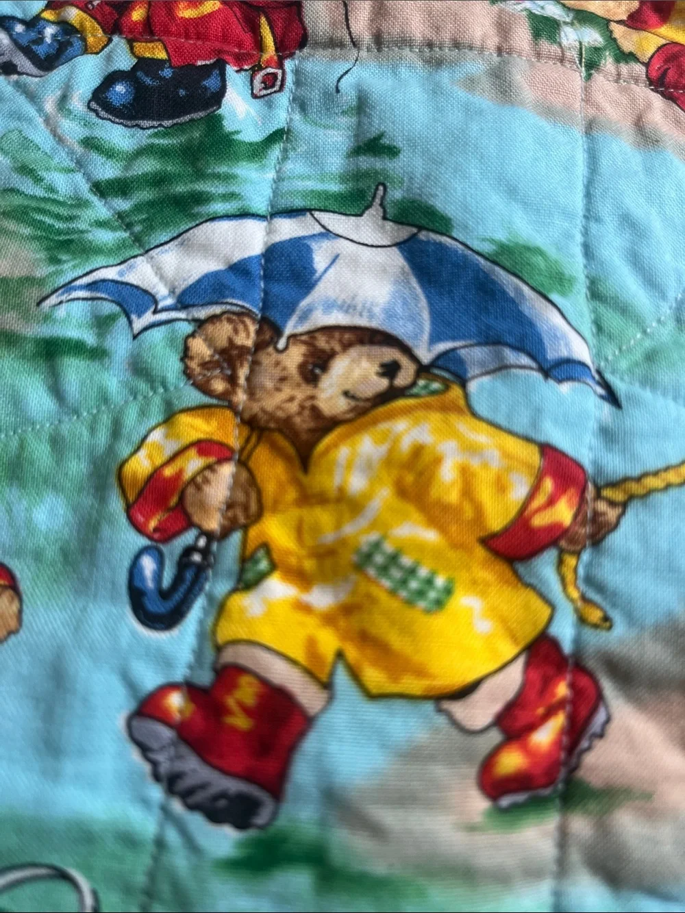 Reversible Bear Handmade Quilt  34” x 42 1/2”